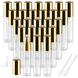 BOSMIOW 25Pcs 10ml Clear Glass Perfume Sample Vials with Golden Pump Head,Mini Empty Fine Mist Atomizer,Portable Essential Oils 