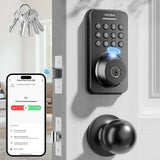 Ulecoce Keyless Entry Door Lock Built-in WiFi with Handle Set, Smart Lock with App Control, Electronic Keypad Deadbolt with Door