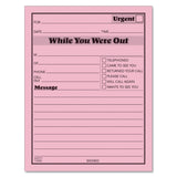 TOPS 3002P Printed Message Pads,41/4Inch x51/2Inch , 50 Sht/Pad,12/PK, Pink