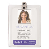 Advantus 75457 ID Badge Holder w/Clip, Vertical, 3w x 4h, Clear, 50/Pack
