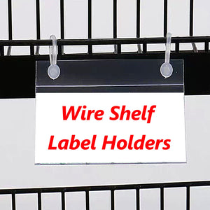 140 PCS Plastic Wire Shelf Label Holder - Shelf Label Holders 3.1 x 1.6, Wire Basket Label Holders with Hook and 140pcs Labe