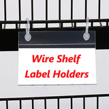 140 PCS Plastic Wire Shelf Label Holder - Shelf Label Holders 3.1 x 1.6, Wire Basket Label Holders with Hook and 140pcs Labe