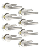 Asidrama 8 Pack Passage Brushed Nickel Door Handles, Door Lever with Door Knobs Indoor for Bedroom or Bathroom, Heavy Duty Door 