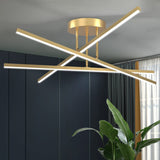 AIRYPHANT Gold LED Chandelier, 3-Lights Modern Semi Flush Mount Ceiling Lighting Fixture for Kitchen Dining Room Foyer Entry Bed