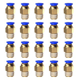 20Pcs 1/4 Tube OD x 1/8 NPT Male Push to Connect Fittings - Air Water Quick Connect Coupler, Pneumatic Hydraulic Leak-Free Brass