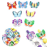 7PCS Colorful Butterfly Silicone Focal Beads, 7 Colors Bow Silicone Beads for Keychain DIY Crafts, Butterfly Themed Loose Bead B