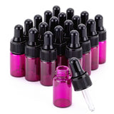 Kesell 3ml Empty Refillable Glass Essential Oil Bottles, 1/10 Oz Mini Dropper Bottles Vials with Glass Dropper, Pack of 20