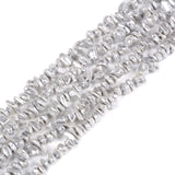 Silver Coated Pearl Natural Gemstone Freedom Chips Loose Beads 6-8mm for Jewelry Making DIY Handmade Craft 16 inch