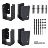 AXWHYS 4 Pcs Concealed Joist Hangers, 4x6 Outdoor Trim Concealed Flanges, Q235B Steel Powder Coated Concealed Mount Joist Hanger
