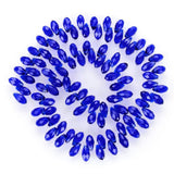 500pcs Czech 12mm Faceted Teardrop Briolette Crystal Glass Beads Pendant Drop Bulk Cobalt Blue