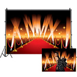 CSFOTO 8x6.5ft Red Carpet Backdrop for Photoshoot Movie Theater Movie Night Theme Birthday Party Decorative Background Banner VI