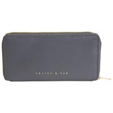 Grains & Tan Womens Wallet Rfid Blocking Genuine Leather Multi Credit Card Large Capacity Zip Around Clutch Travel Purse With Gi