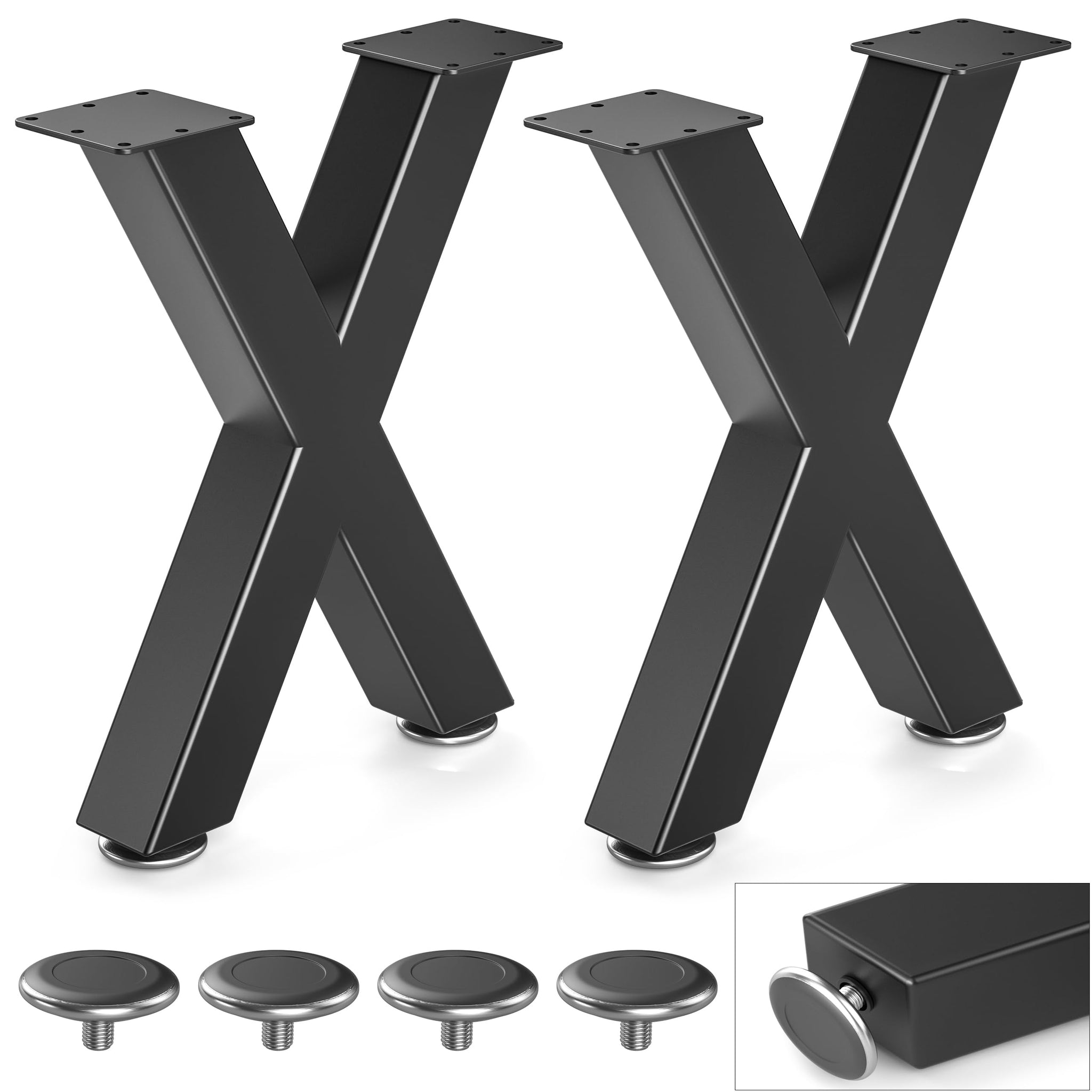 Likapop 16 Metal Coffee Table Legs, Diamond Shape Bench Legs, Heavy Duty Desk Legs, Black Metal End Table Legs, DIY Furniture 