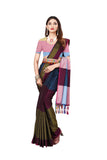 DHRUVI TRENDZ Womens Banarasi Cotton & Silk Saree With Blouse Piece (Dt-S1764&B4_Multicolour)