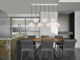 Elegant Lighting Urban Classic Baxter 7 Lights Chrome Pendant With Frosted White Glass