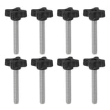 HARFINGTON 8pcs Star Clamping Knobs M8 x 55mm Metric Male Thread 32mm 4-Point Plastic Head Threaded Stud Knob Hand Tightening Th