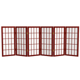 2 ft. Short Desktop Window Pane Shoji Screen - Rosewood - 6 Panels