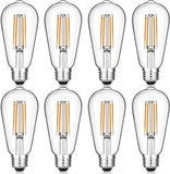 Gozelux Vintage LED Edison Bulbs, 6W, Equivalent 60W, Dimmable, Warm White 2700K, ST58 Antique LED Filament Bulbs with 90+ CRI, 