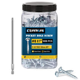 1000Pcs #8 x 1 Inch Pocket Hole Screws, Interior Pocket Screw, Zinc Coated, Coarse Thread, Square Drive Washer Head, 150MM Drive