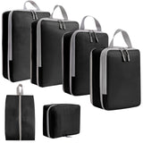 Zoomella 6 Pieces Compression Packing Cubes Laundry Bags For Holidays Outdoor Camping Black|Storage Bags|Home & Garden