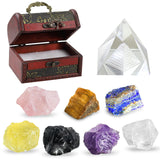 28 Pcs Healing Crystals and Stones,Chakra Crystal Set,7 Raw Chakra Crystals Stones Kit Pyramid Natural Selenite Reiki Real Cryst
