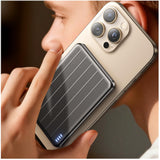 NVUU for Magsafe Portable Charger Power Bank, Ultra Slim Card Magnetic Battery Pack 5000mAh with USB-C Cable, Travel Essential W