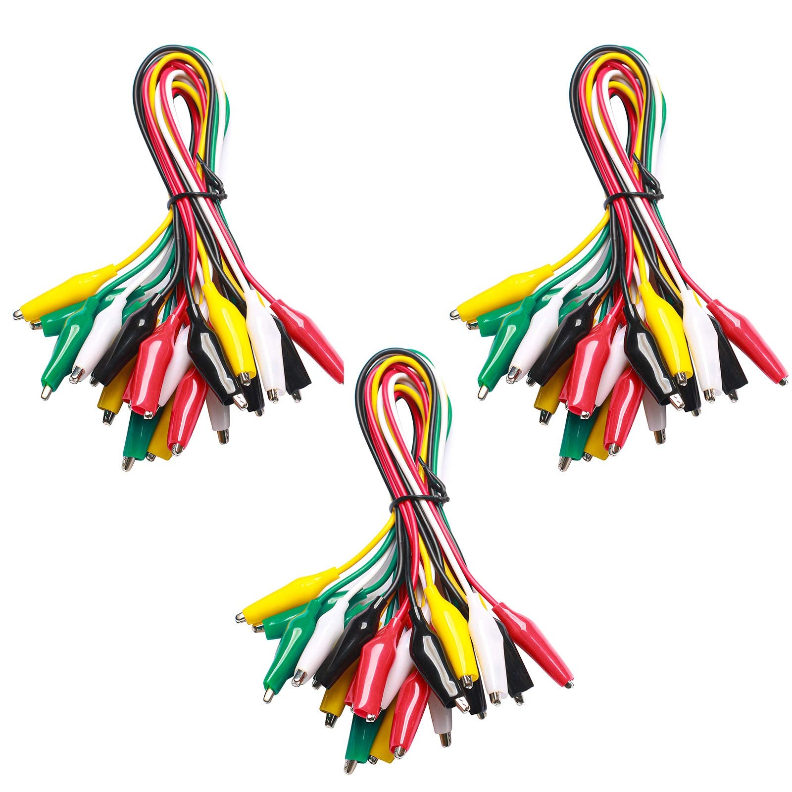 Wgge Wg-026 10 Pieces And 5 Colors Test Lead Set & Alligator Clips,20.5 Inches / 22 Awg Wire (3 Pack)