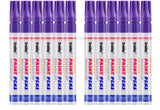 Purple Paint Markers, 12 Pack Oil-Based Waterproof Quick Dry Permanent Paint Pen Set for Rocks Painting, Wood, Fabric, Plastic, 