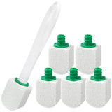 AUAUY 6 Pack Pumice Stone with Handle, Toilet Bowl Pumice Stone for Cleaning, Hard Water Toilet Ring Remover, 1 Handle + 6 Pumic