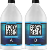 Epoxy Resin for Crystal Clear Casting & Coating - 1 Gallon Kit - UV Resistant, Non-Yellowing, Low Odor, Self-Leveling - for Art,