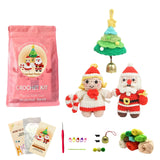 minimal beee Beginner Crochet Kit for Christmas- 4-Piece Santa & Stockings Set with Easy Peasy Yarn, Ergonomic Crochet Hooks, Vi