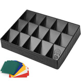 Card Sorting Tray - Stackable Trading Cards Organizer - 15-Compartment Tray Sorter for Organizing Raw, Sleeved or Toploaders - I
