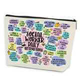 Social Worker Gifts Inspirational Social Worker Makeup Bag Cosmetic Bag Social Worker Appreciation Gifts Birthday Graduation Ret
