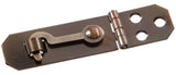 Hillman 852402 3/4 x 2-3/4 Solid Brass Decorative Mini Hasp with Hook - Antique Brass Finish 1-Pack