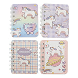 Aacehlh 4Pcs Small Spiral Notebooks,Ruled Pages 80 Sheets(160 Pages) Pocket Notebooks,3.15 x4 Inch Mini Memo Notepads (Unicorn)