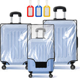 Tusmad Combo Of 3 Clear Trolley Bag Covers Waterproof & Dustproof Pvc Luggage Protector With Zipper, Transparent Suitcase Cove