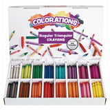Colorations Regular Size Triangular Crayon Class Pack, 16 Colors, 13 of Each, Set of 208, Easy to Hold & Grip, Toddler Crayons, 