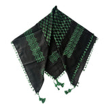 Palestinian Premium Fabric Cotton Blend Scarf For Men And Women 48 Inches Square Stole Palestine Arbi Keffiyeh With Tassels, Bla