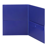 Smead Poly TwoPocket Folder with Security Pocket, Letter Size, Dark Blue, 5 Per Pack (87701)