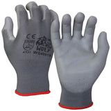 WOLF Polyurethane Palm Coated Nylon Shell Work Gloves, Construction, Mechanic, Warehouse, Yard Work, Gardening Extra Large (Pack