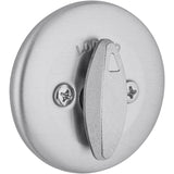 Kwikset 663 Deadbolt Unkeyed Deadbolt Lock, Satin Chrome Round Interior Turn Piece for Front Entry Door, with Latch and Adapter,