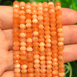 2 String 220PCS 3x5mm Natural Sun Stone Beads for Jewelry Making, Songxi Facted Loose Gemstone Beads for DIY Bracelet Necklace M