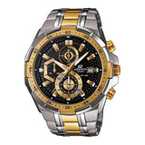 Casio Edifice Efr-539Sg-1Avudf Black Analog Dial Dual Tone Stainless Steel Band Men'S Watch Chronograph 100M Water Resistant Ex1