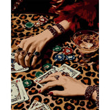 Leopard Diamond Art Kits for Adults, Coquette Diamond Painting Kits for Adults Beginner, Lucky 5D DIY Round Full Drill Gem Cryst