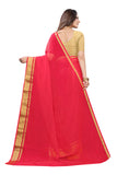 Gosriki Women'S Chiffon Saree With Blouse Piece (Chutki Pink_Pink),Pink,,B095WBYR71