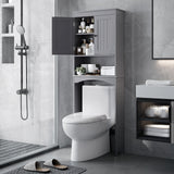 Bealife Over The Toilet Storage Cabinet with Open Shelf, Organizer with Adjustable Shelf and Double Doors,Over The Toilet Storag