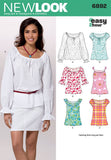 New Look Sewing Pattern 6892 Misses Tops, Size A (6810121416)