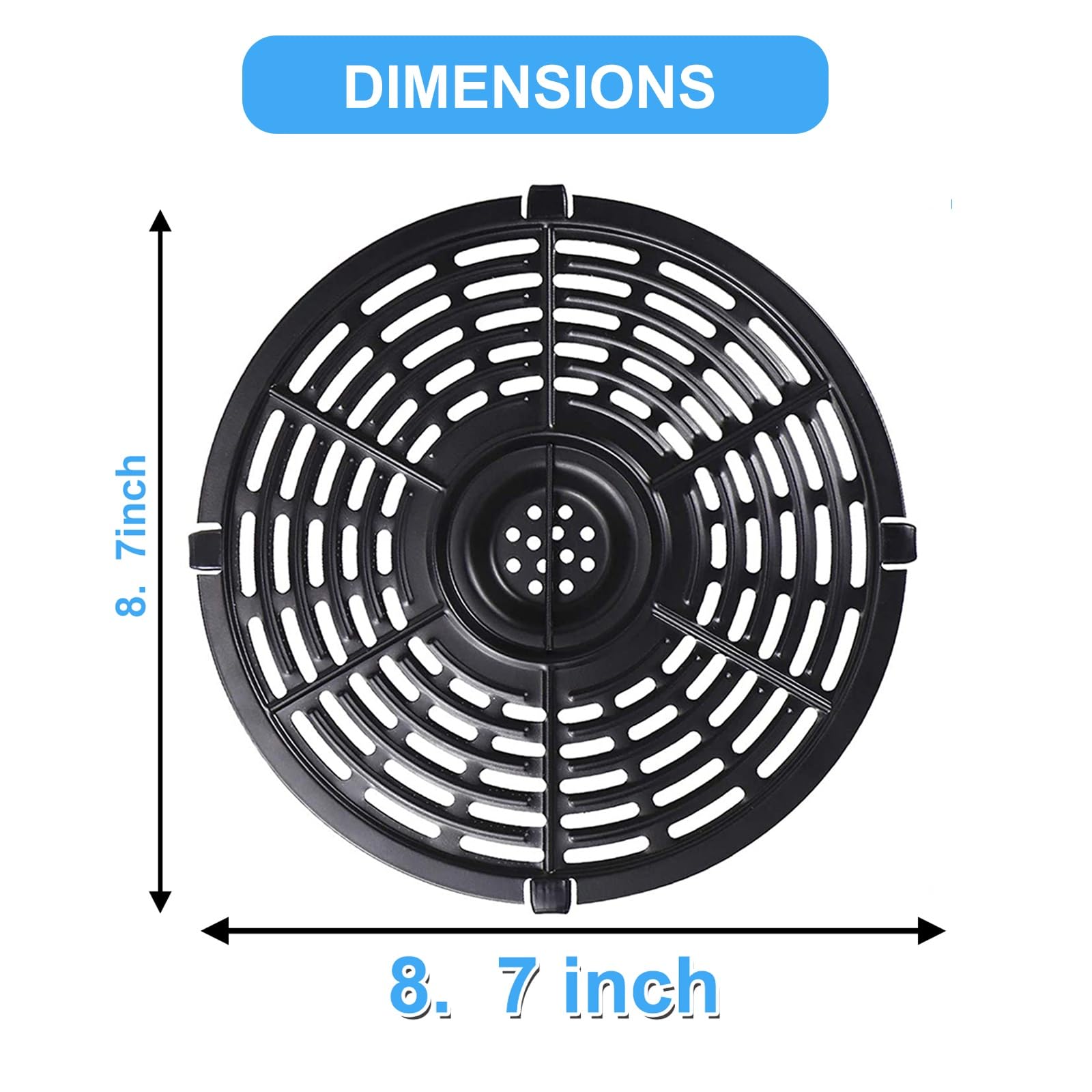 Air Fryer Grill Pan for Power XL 5QT Air fryer, 8.7'' 5QT Round Non-Stick Air Fryer Replacement Tray Rack Parts Accessories Cris
