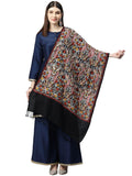 Swi With Label WomenS Ethnic Motifs Aari Embroidered Stole_Is370_Black