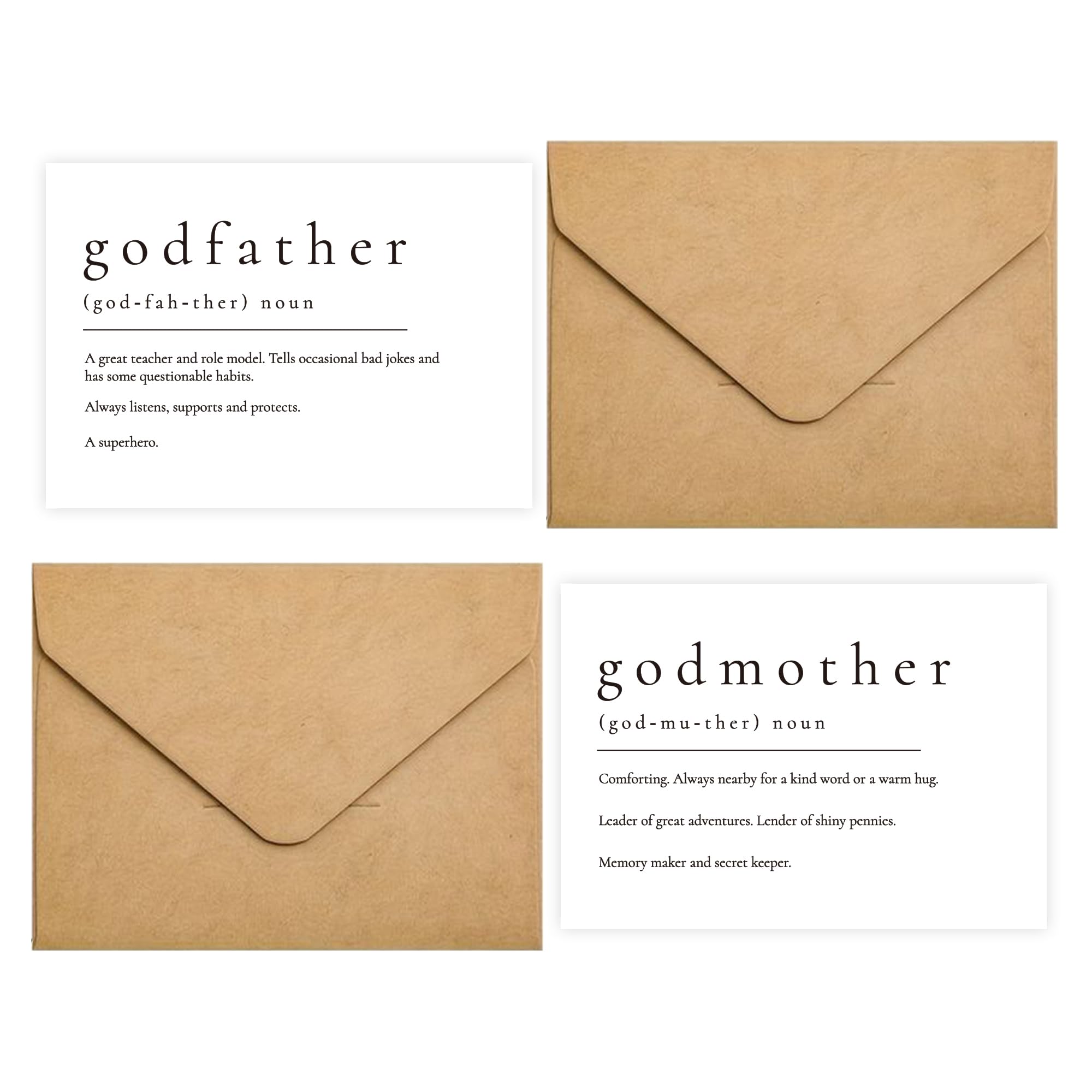 GroomBrideGifts Will You Be My Godparents, God Parents Proposal Cards Gifts with Envelope, Cute Gifts for Godparents On Wedding